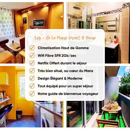 Appartement L'etincelant - Climatisation - 4 Pers - Rêve Au Mans *