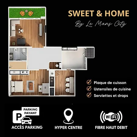 Sweet&home - Centre-ville&proche Circuit Des 24h - Climatisé - Parking - By Apartamento Le Mans